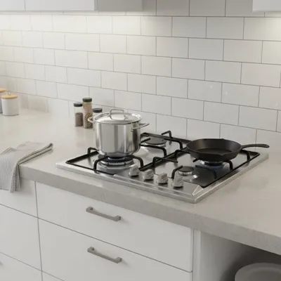 Plaque de cuisson encastrable gaz 4 feux wok