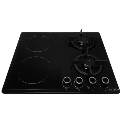 Plaque de cuisson encastrable Mixte Evolu EVL-2V2G-BLG Noir
