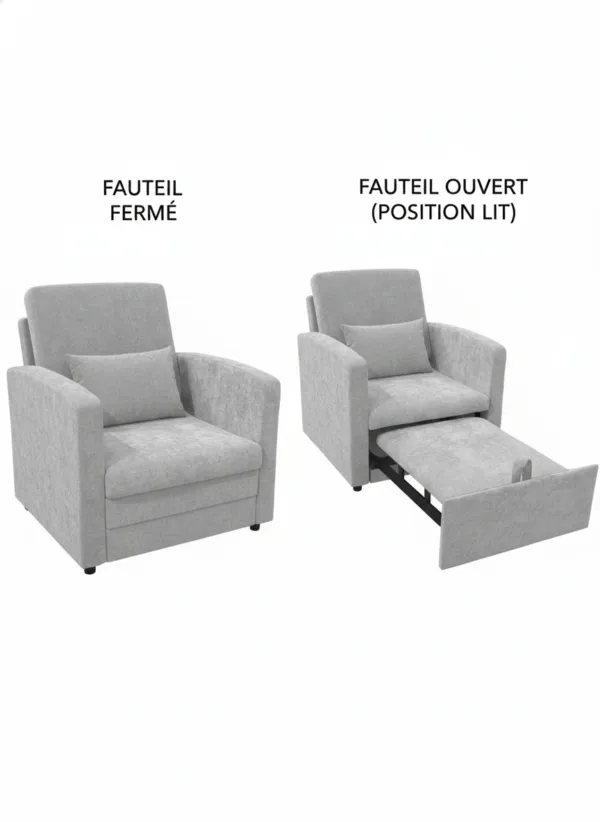 Fauteuil convertible 80×85×80 cm