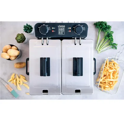 Friteuse double Livoo 2X3L 3300W Inox DOC217