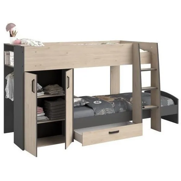 Lit superposé en bois 2142LISU 1 place 1 place