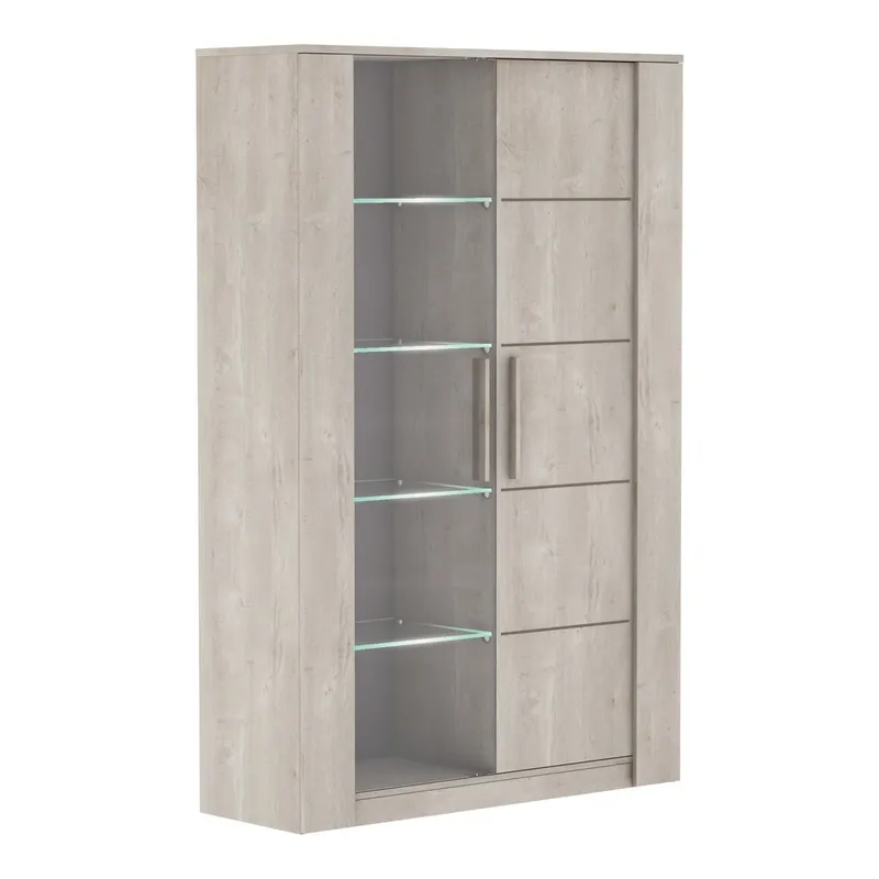 Vitrine Antibes 1 porte, 4 étagères verre