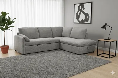Salon d'angle convertible avec coffre de rangement – 240×169×91 cm – SALON-KF7825