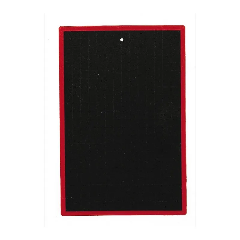 Ardoise plastique 16×24 cm, double face quadrillée/unie, noire
