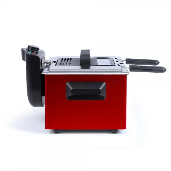 Friteuse Livoo 5 L double panier cuve inox 2000 W rouge