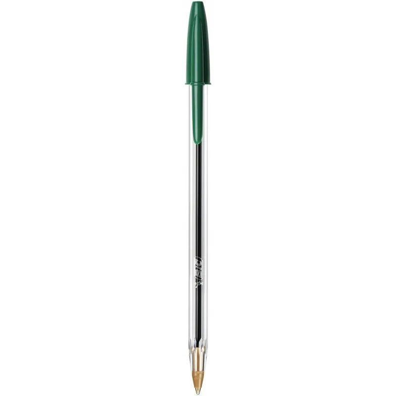 Stylo-bille BIC Cristal vert pointe moyenne 1 mm