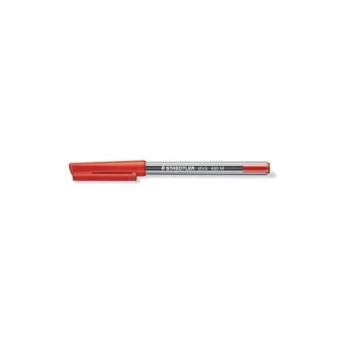 Stylo bille rouge pointe moyenne 430 M Stick – Staedtler