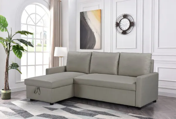 Salon d'angle convertible + coffre 203x131x89 cm
