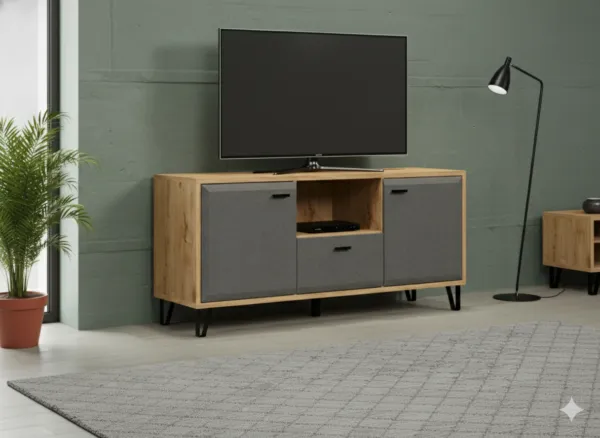 Meuble TV Blanche, finition blanche épurée