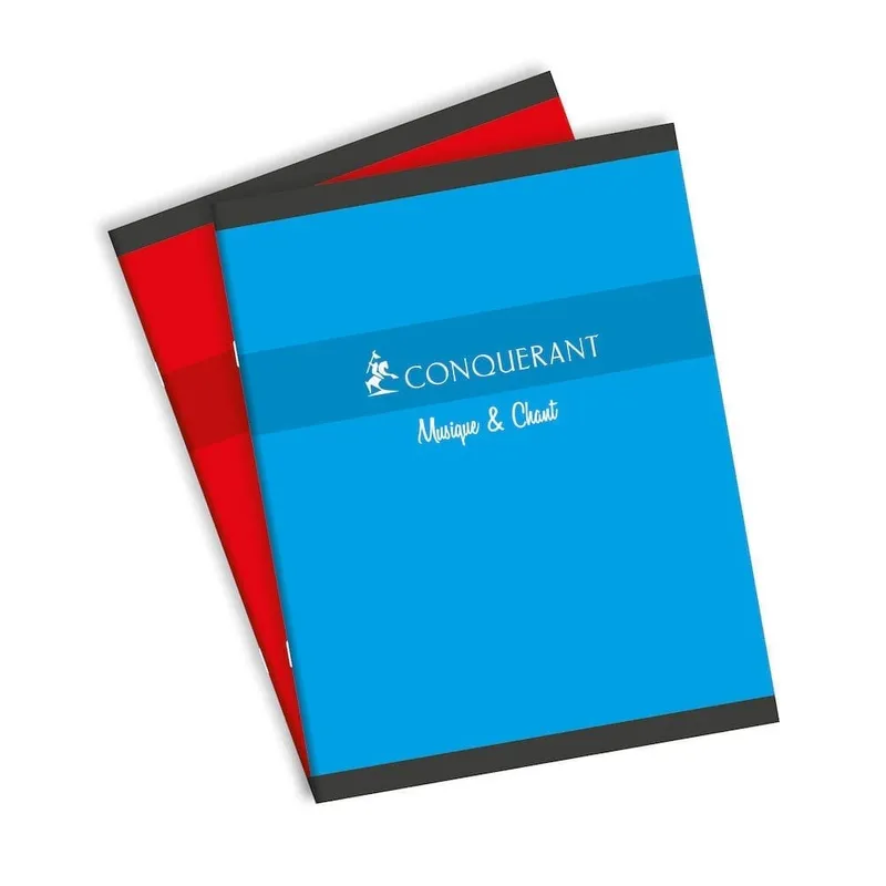 Cahier de musique agrafé Conquérant 17×22 cm, 48 pages Seyès et portées