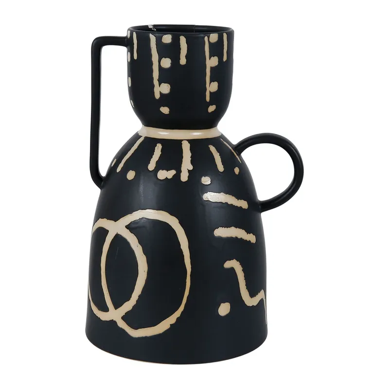Vase visag-arty noir 10X18H30