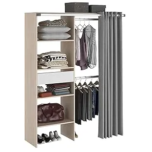 Dressing Bali acacia chêne et blanc 143×182×48 cm
