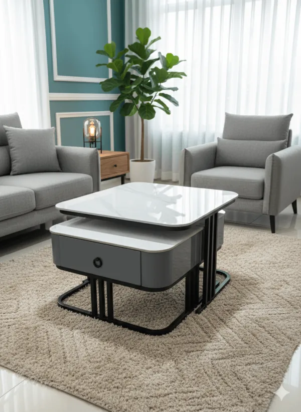 Table basse carrée Cigogne G1104 design contemporain