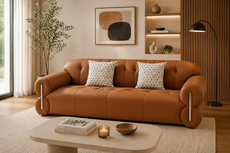 Salon de jardin 4 places – 220 × 100 × 78 cm – Marron
