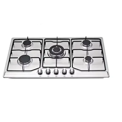 Plaque encastrable NEOLUX 5 feux gaz Grille Alu Inox JY-S5085
