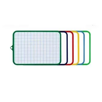 Ardoise carton blanc effaçable 18,5×26 cm, face Seyès + face unie