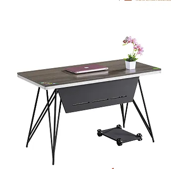 Bureau d'ordinateur cadre métal et plateau MDF