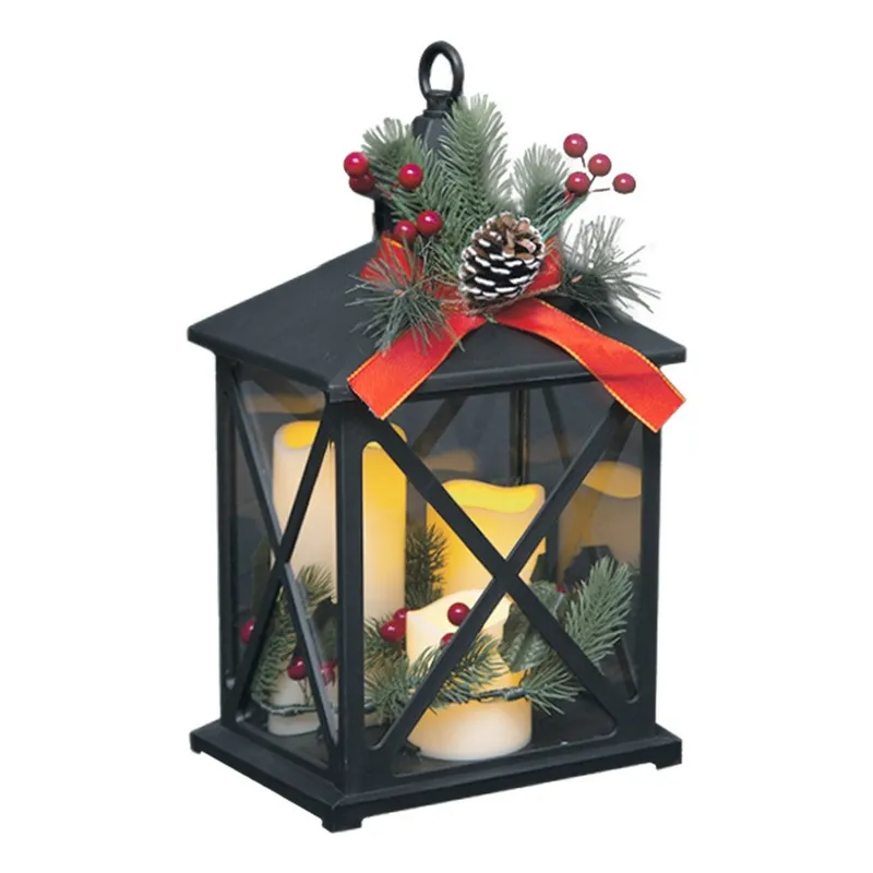 Lanterne décorative 3 LED vacillantes – hauteur 36 cm