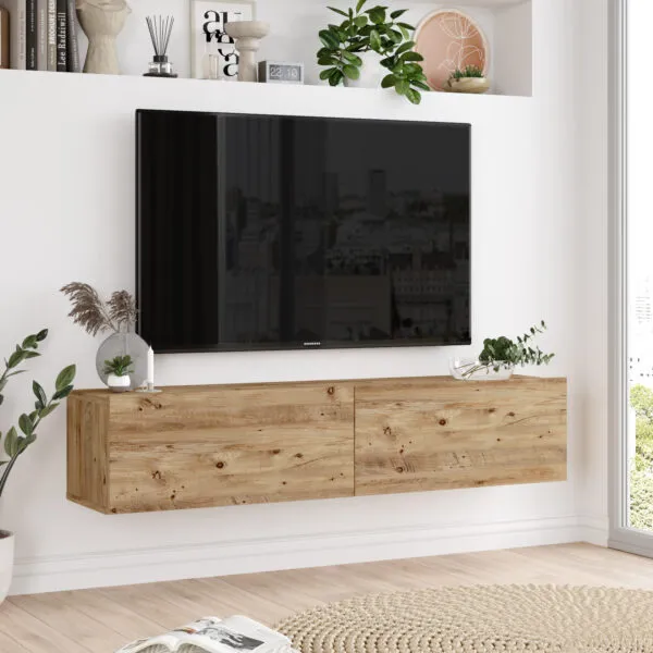 Meuble TV suspendu FR10-A, gain de place