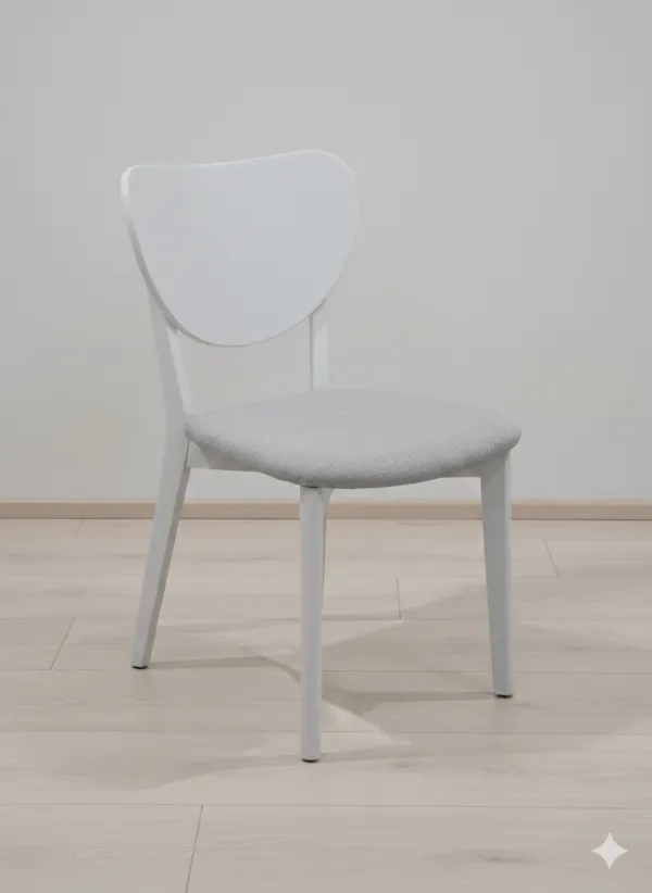 Chaise 2380 en bois, assise grise