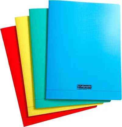 Cahier Piqure Teintes assorties 24x32cm 192p Q,5×5 90g ligne 8000 Couverture Polypro – CALLIGRAPHE
