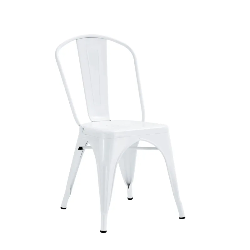 Chaise métal blanche – structure robuste, assise confortable