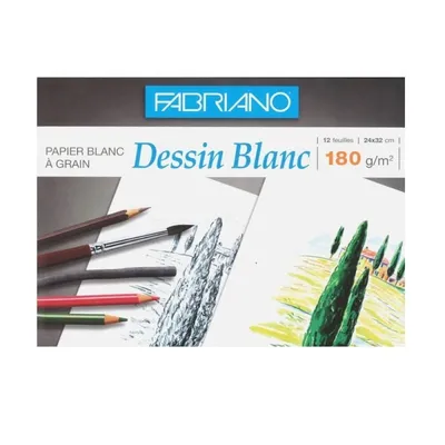 Papier dessin blanc 24×32 cm 180 g, 12 feuilles