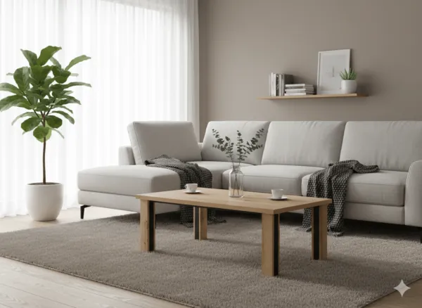 Table basse Selim en chêne, finition naturelle