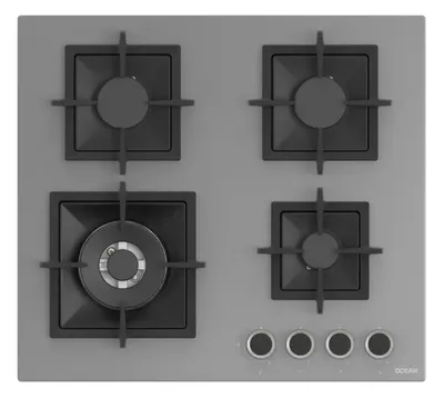 Plaque de cuisson gaz 4 feux Ocean 60cm Gris