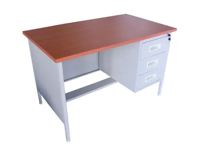 Bureau métal 3 tiroirs avec clés