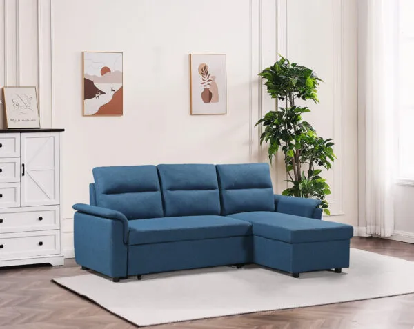 Salon d'angle convertible + coffre 221x131x89 cm