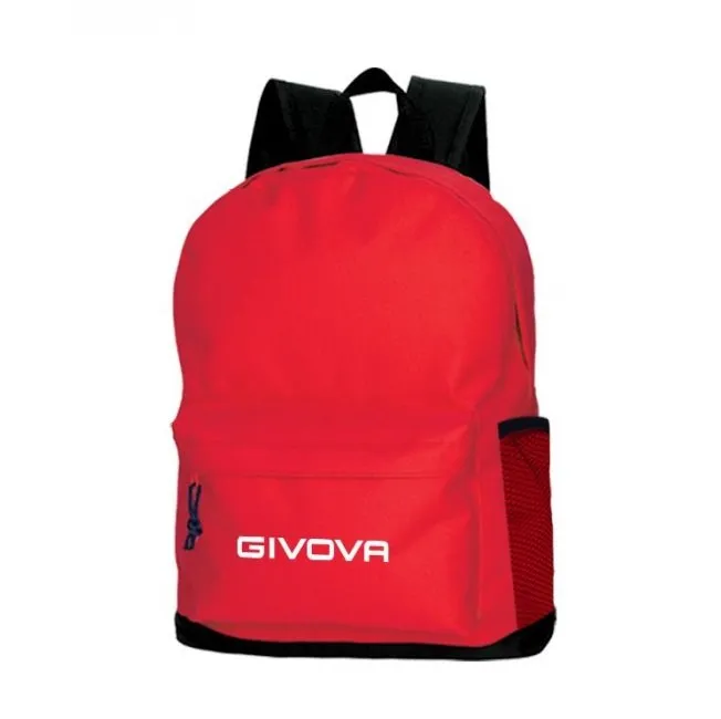 Sac à dos scolaire Givova rouge, 40×32×17 cm, nylon 600D