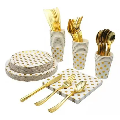 Assiettes à pois 17 cm, lot de 10 (6 coloris)