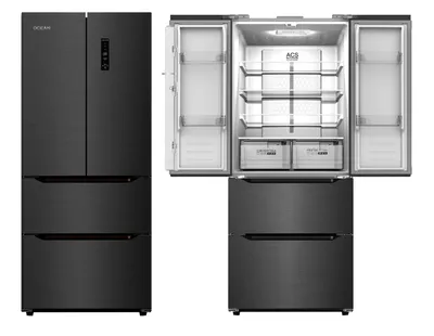 Réfrigérateur No Frost 424 L French Door – Inox Noir – 184,6 × 75,3 × 68,0 cm – Classe E