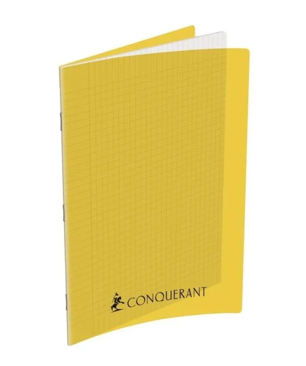 Cahier Conquérant A4 192 pages Seyès, polypro jaune