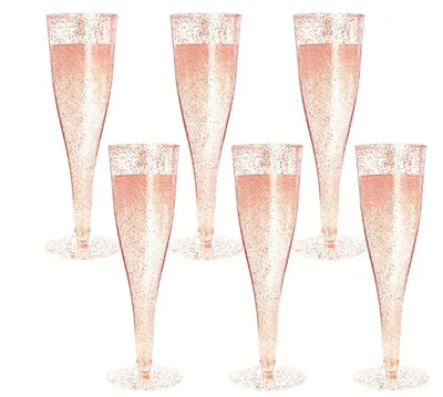 Verres flute rose gold/doree 135ml /pqt de 10pces