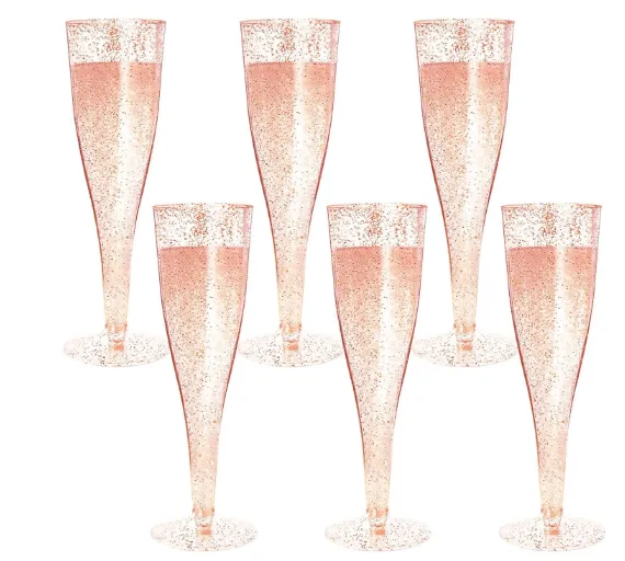 Lot de 10 flûtes 135 ml rose gold / dorée