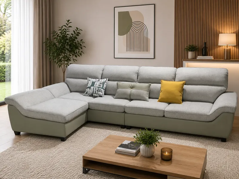 Salon de jardin d’angle – canapé modulable 350×180 cm