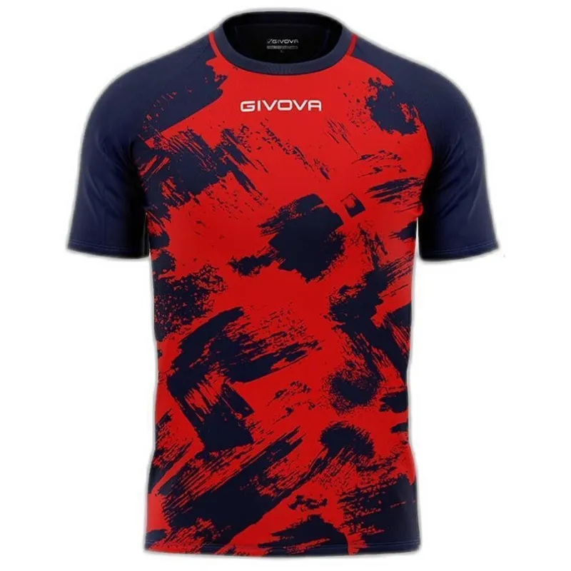 Maillot de football Givova rouge et bleu marine