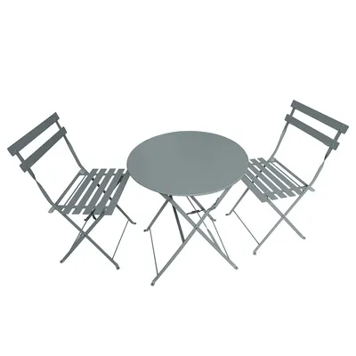 Salon de jardin bistrot rond – table ronde et 2 chaises – 1069610