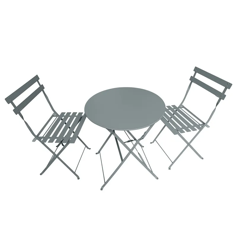 Salon de jardin bistrot rond – table ronde et 2 chaises – 1069610