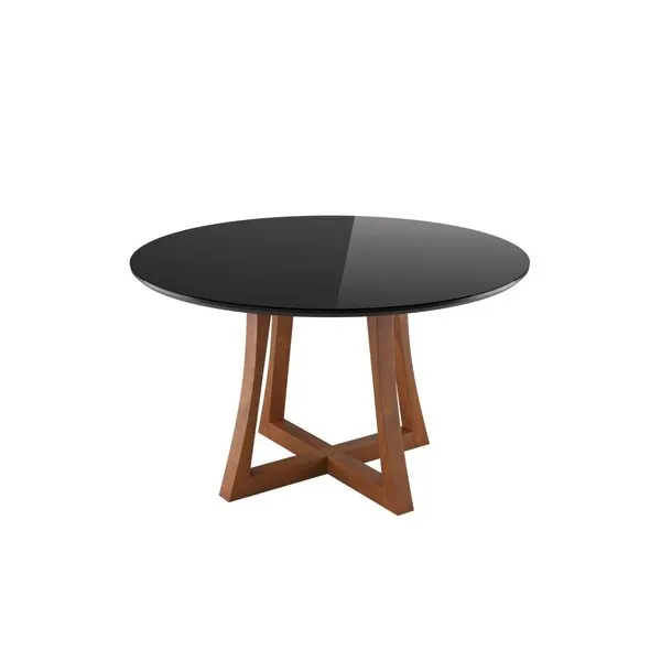 Table à manger Anna 136×136×81,5 cm noir, bois massif