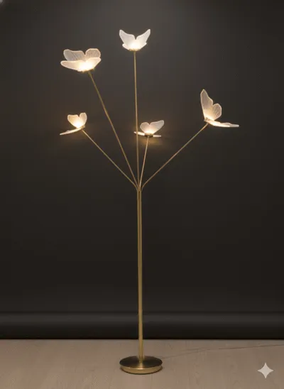 Lampe LED à poser avec socle – Hauteur 120 cm – Motif papillon – LAMPE-D03