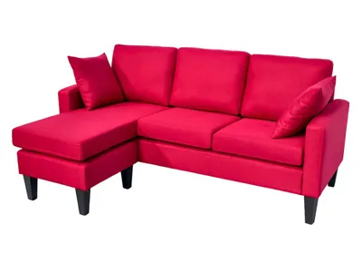 Canapé d&rsquo;angle bordeaux 185x73x85
