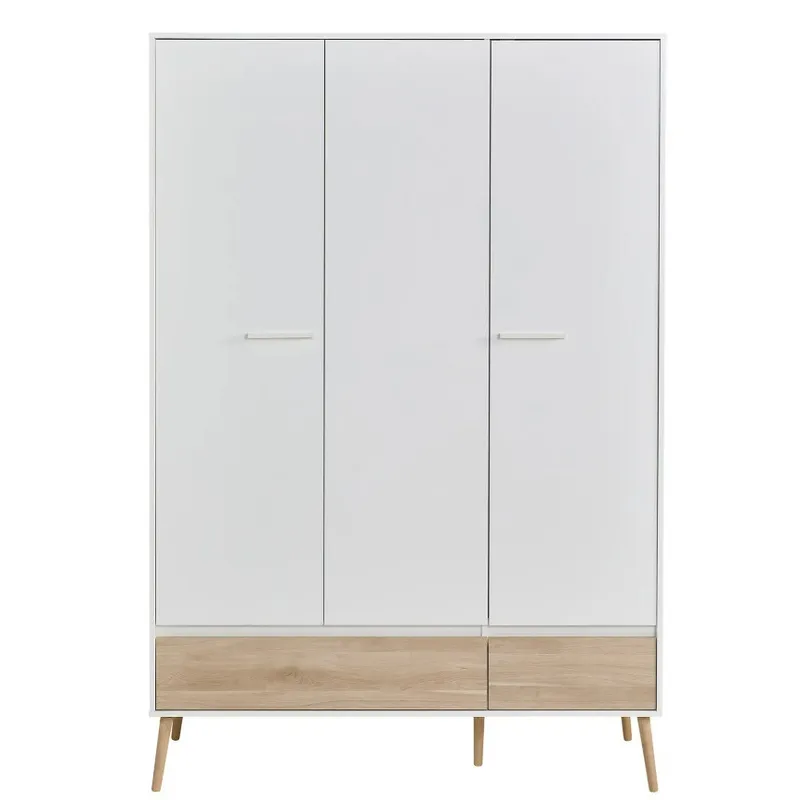 Armoire Aalborg 3 portes Blanc/Chêne 135×200×54 cm