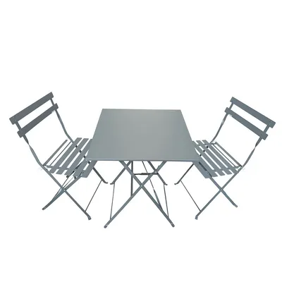 Salon de jardin bistrot : table carrée + 2 chaises – 1069710