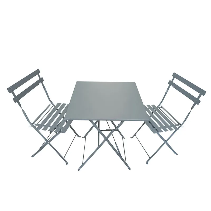 Salon de jardin bistrot : table carrée + 2 chaises – 1069710