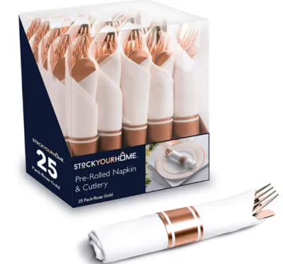 Couvert dore/argente/rose gold en boite de 25