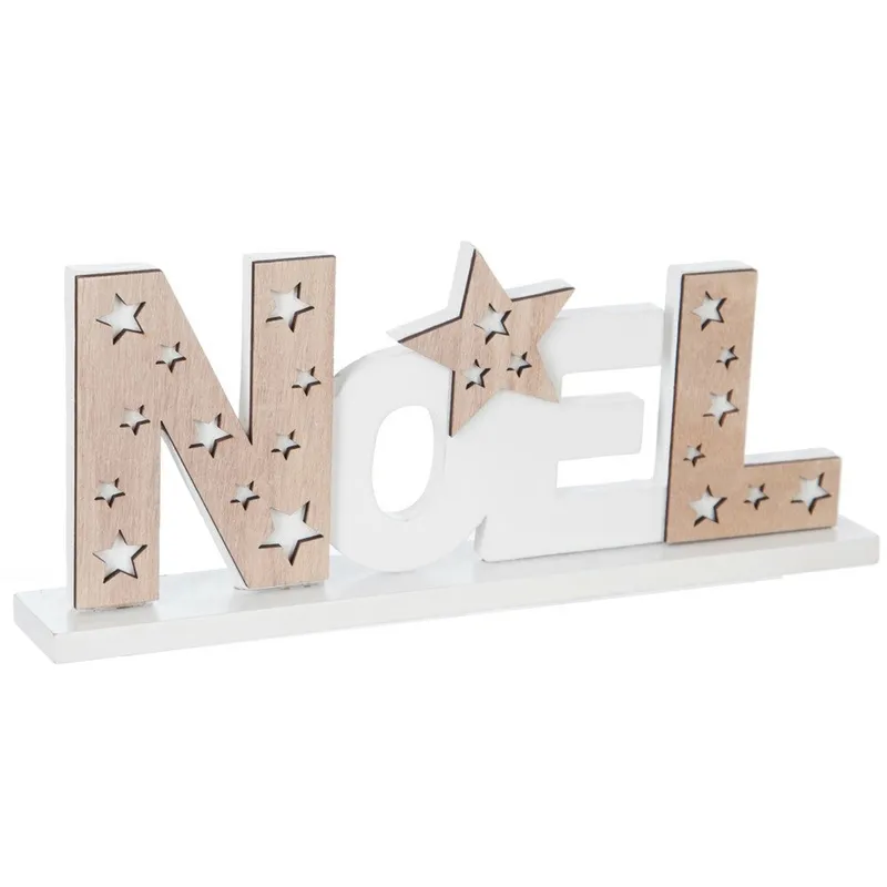 Décoration de Noël en bois – Lettres et étoile à poser ou suspendre