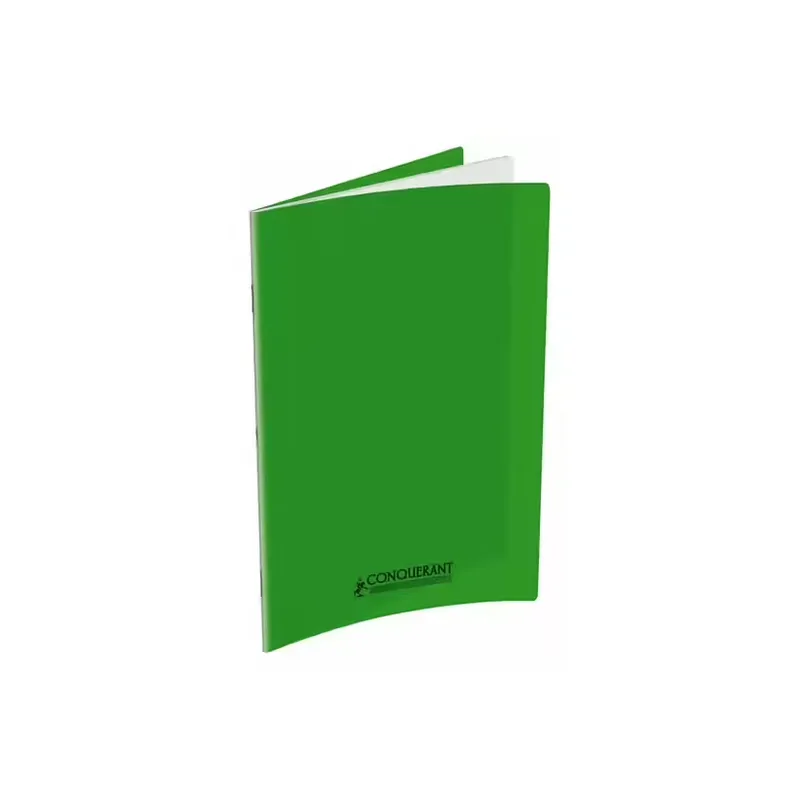 Cahier Conquérant 24×32 cm 140 pages Seyès, polypro vert